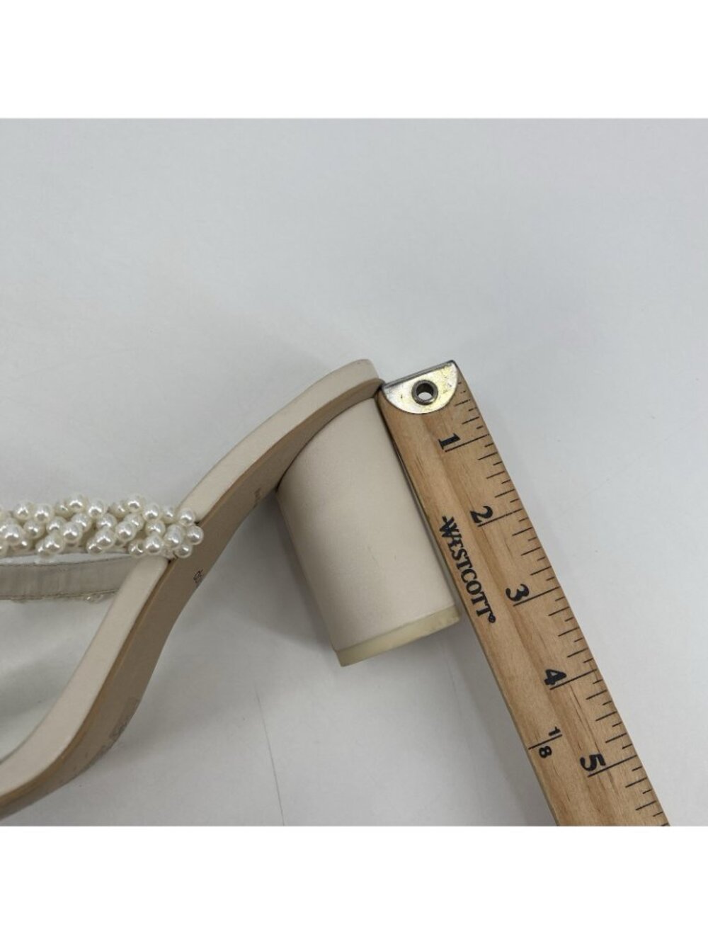 Dolce Vita Women's Size 7.5 Strappy Pearl Block Heel Sandals Ivory - Picture 16 of 16